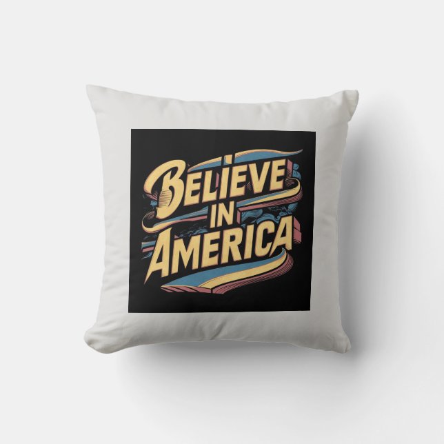 "Glaube an Amerika Patriotisches Kissen" Kissen (Vorderseite)