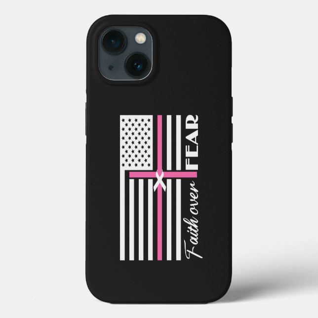 Glaube an Angst, rosa Kreuzflagge Case-Mate iPhone Hülle (Rückseite)