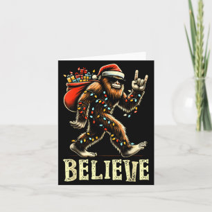 Glaube an Bigfoot Sasquatch Santa Rentier Weihnach Karte