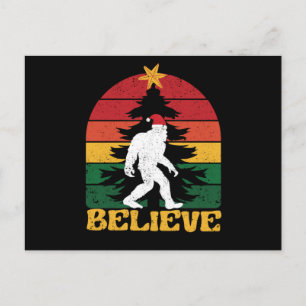 Glaube an Bigfoot Sasquatch Yeti Weihnachtsmütze Postkarte