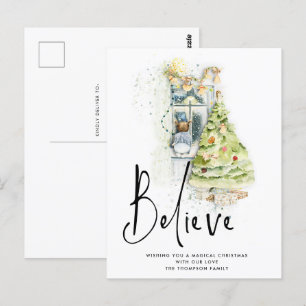 Glaube an das Skript Kinderfenster Weihnachtsfeier Postkarte