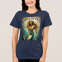 Glaube an das T-Shirt der Meerjungfrau - Ozeanmagi Tri-Blend Shirt
