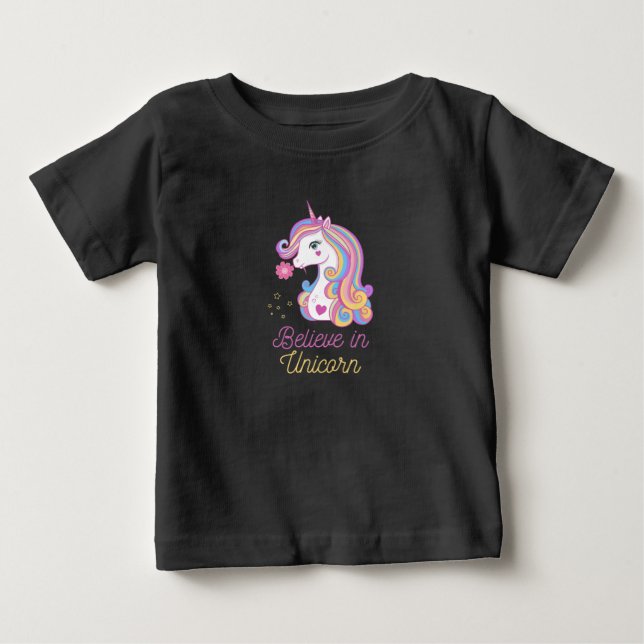 Glaube an das Zauber-Einhorn Baby T-shirt (Vorderseite)