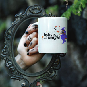 Glaube an das ZauberhexenHalloween Zweifarbige Tasse