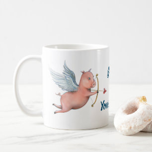 Glaube an deine Träume Flying Pig Cupid Vorlage Kaffeetasse