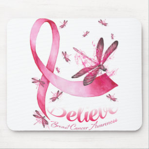 Glaube an den Rosa-Ribbon-Brustkrebs des Dragonfly Mousepad