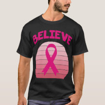 Glaube an den rosafarbenen Retro-T - Shirt
