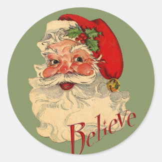 Glaube an den Weihnachtsmann Runder Aufkleber