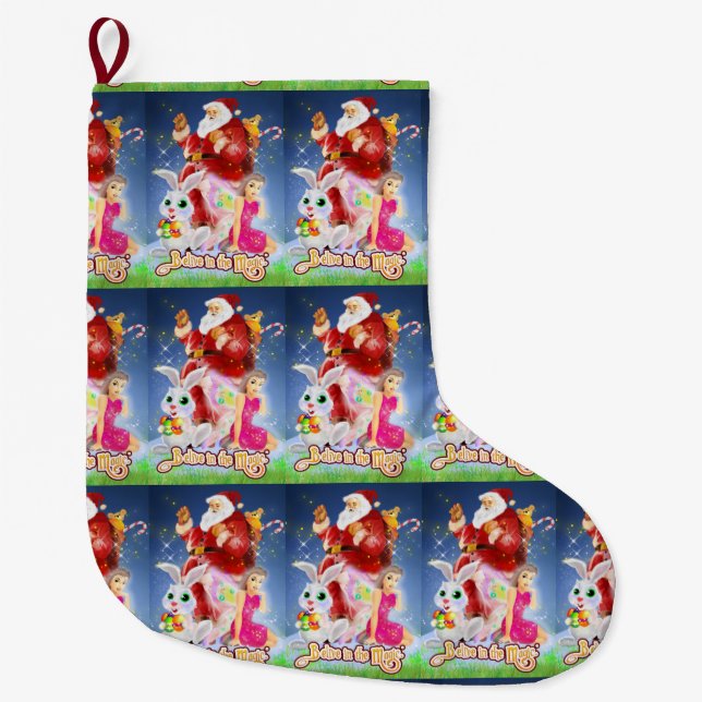 Glaube an den Weihnachtsmann-Strumpf der Magie Großer Weihnachtsstrumpf (Vorderseite)