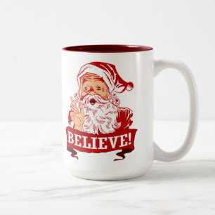 Glaube an den Weihnachtsmann Zweifarbige Tasse