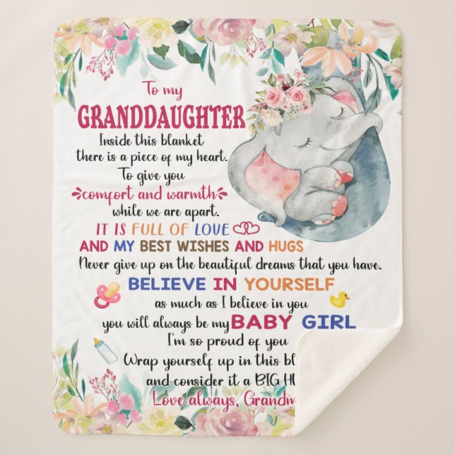 Glaube an dich, an meine Enkelin Sherpadecke (Vorderseite)