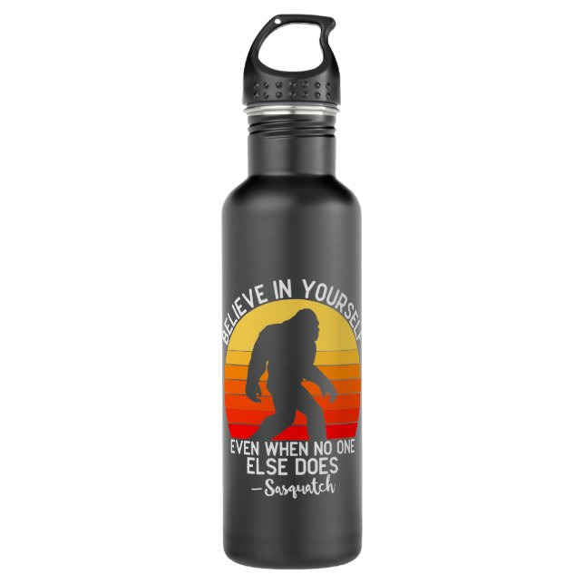 Glaube an dich selbst am Bigfoot Edelstahlflasche (Vorderseite)