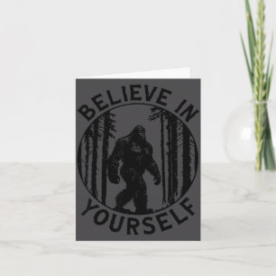 Glaube an dich selbst Bigfoot Wald Motivation Humo Dankeskarte