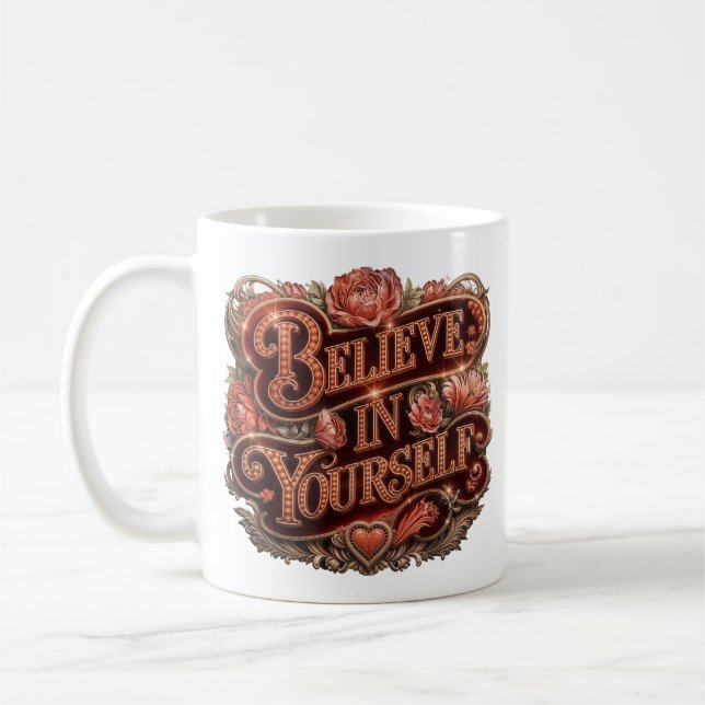 Glaube an dich selbst, kaffeetasse (Links)