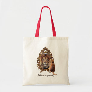 Glaube an dich selbst Lion Vintag Inspiration Tragetasche