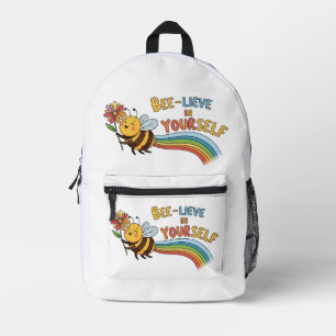 Glaube an dich selbst – Motivierende Bienen-Illust Bedruckter Rucksack