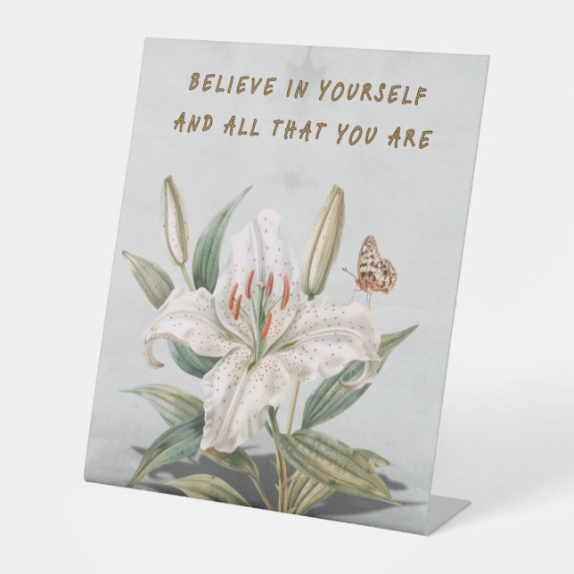 Glaube an dich selbst sockelschild (Vorderseite)