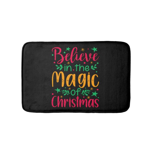 Glaube an die Magie der Weihnachten frohe Weihnach Badematte (Vorderseite)