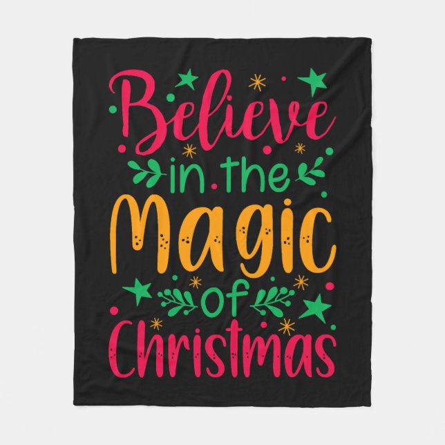 Glaube an die Magie der Weihnachten frohe Weihnach Fleecedecke (Vorderseite)