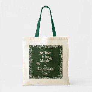 Glaube an die Magie des Weihnachten Zitat Tragetasche