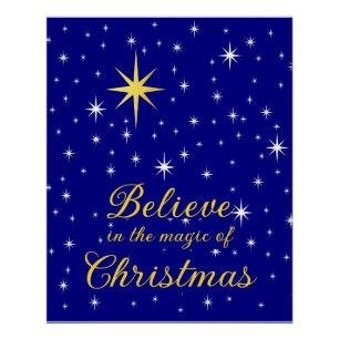 Glaube an die Magie des weihnachtglänzenden Poster
