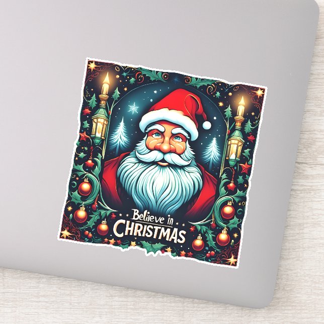 Glaube an die Magie des Weihnachtsfestes Aufkleber (Detail)
