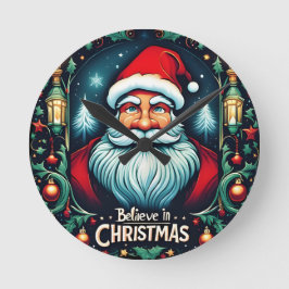 Glaube an die Magie des Weihnachtsfestes Runde Wanduhr