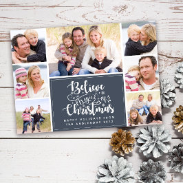 Glaube an die Magie des Weihnachtsgeburts Foto Feiertagskarte
