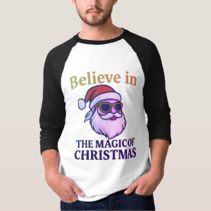 Glaube an die Magie des Weihnachtsmanns 3/4-Ärmel T-Shirt