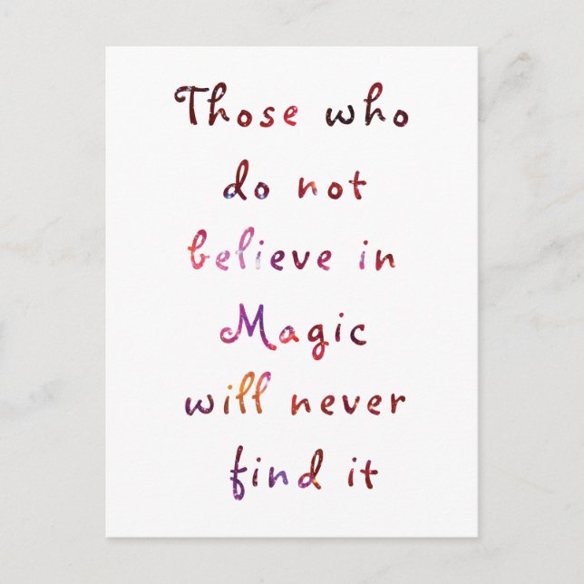 Glaube an die Magie Postkarte (Vorderseite)