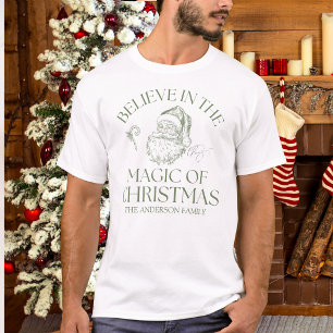 Glaube an die Magie von Weihnachten Grün T-Shirt