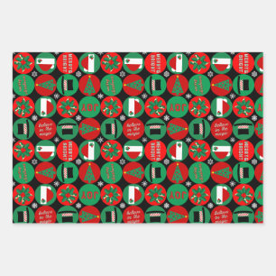 Glaube an die Magie - Weihnachtsmuster Geschenkpapier Set