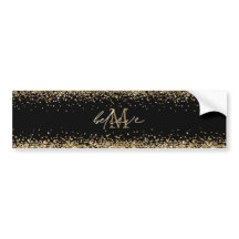 Glaube an die Script Monogram-Initial-Gold-Glitzer