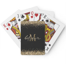 Glaube an die Script Monogram-Initial-Gold-Glitzer