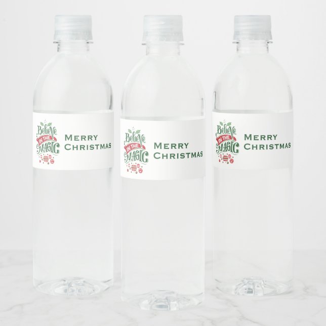 Glaube an die Weihnachtstypografie der Magie (Flaschen)