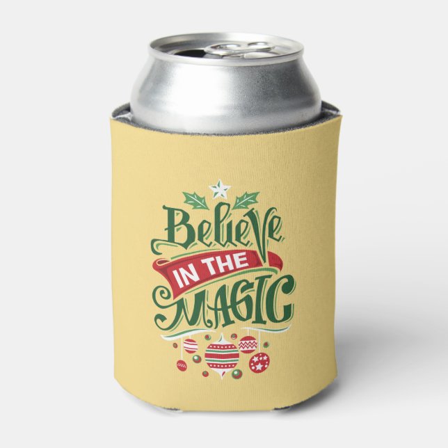Glaube an die Weihnachtstypografie der Magie Dosenkühler (Kanne Vorderseite)