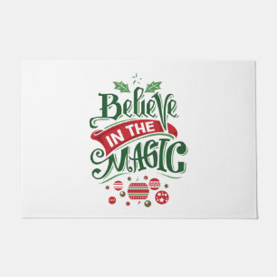 Glaube an die Weihnachtstypografie der Magie Fußmatte