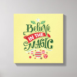 Glaube an die Weihnachtstypografie der Magie Leinwanddruck