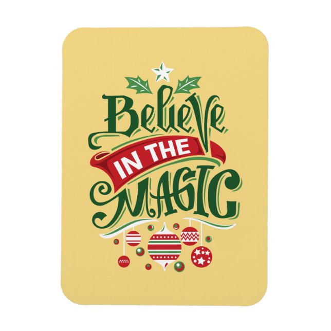 Glaube an die Weihnachtstypografie der Magie Magnet (Vertikal)