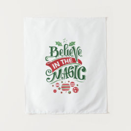 Glaube an die Weihnachtstypografie der Magie Wandteppich