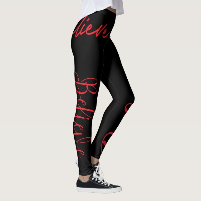 Glaube an Empowerment Typografie Frauen Leggings (Rechts)