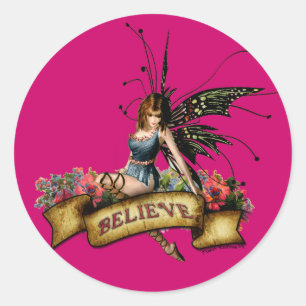 Glaube an Fairies! Runder Aufkleber