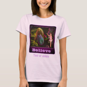 Glaube an Feen und Frauenschuh Inspirierend T-Shirt