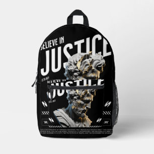 "Glaube an Gerechtigkeit" Minimalistische Brieftas Bedruckter Rucksack