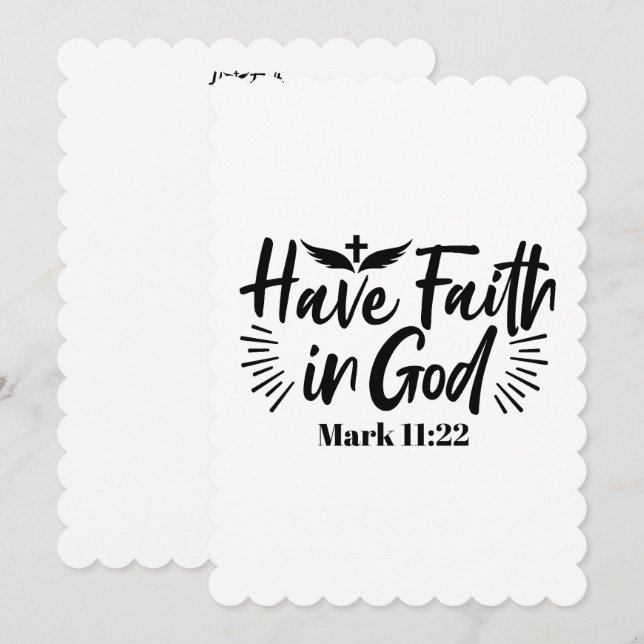 Glaube an Gott Mark 11:22 Inspiration Zitat Dankeskarte (Vorne/Hinten)