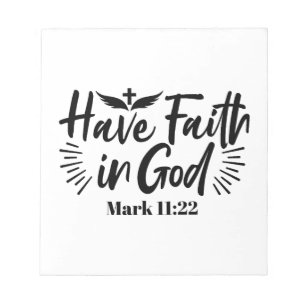Glaube an Gott Mark 11:22 Inspiration Zitat Notizblock