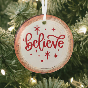 Glaube an Holiday Keepake Tree Ornament Aus Glas
