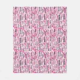 Glaube an Kampf Live Strong Pink Typografy Fleecedecke