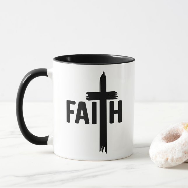 Glaube an Kreuz Tasse (Mit Donut)
