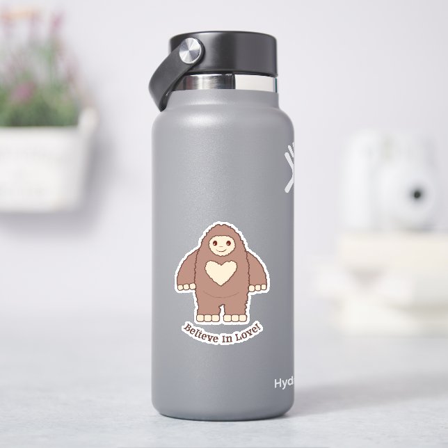 Glaube an Liebe Bigfoot Aufkleber (HydroFlask)